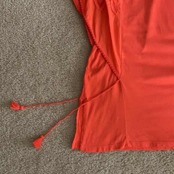 A.N.A Beautiful Coral/Peach Summer Top With Adjustable Side Tassels Size XL - Picture 9 of 14